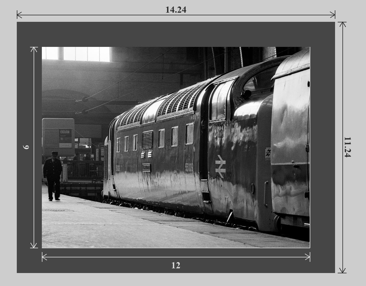 Class 55 Deltic 55009 'Alycidon' at King's Cross - 14x11 matted preview