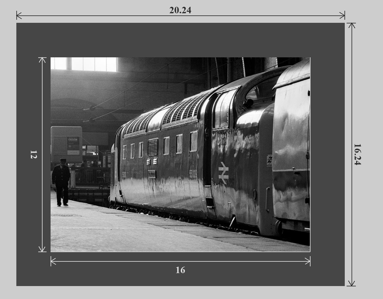 Class 55 Deltic 55009 'Alycidon' at King's Cross - 20x16 matted preview