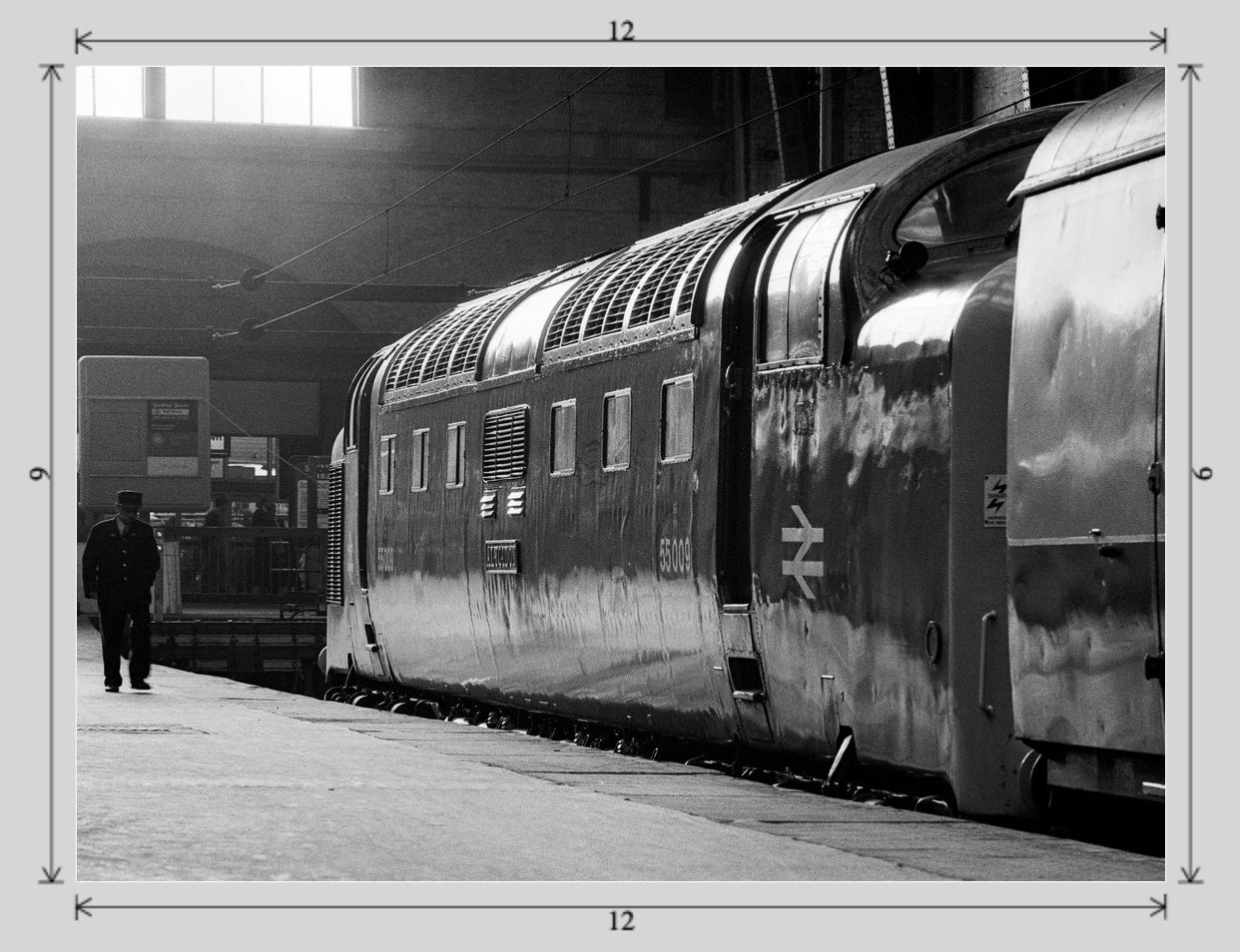 Class 55 Deltic 55009 'Alycidon' at King's Cross - 12x9 print image