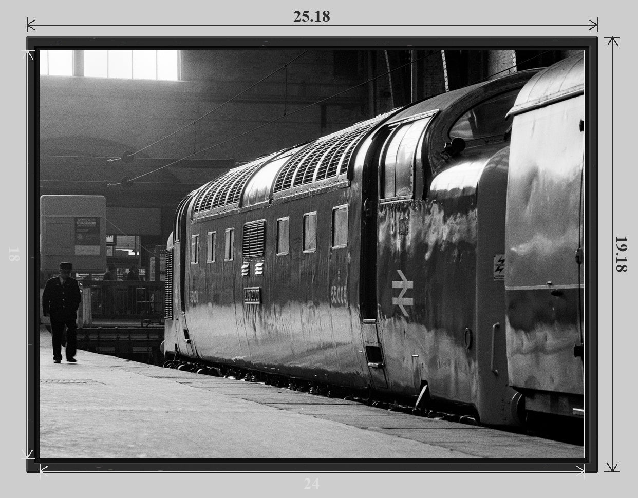 Class 55 Deltic 55009 'Alycidon' at King's Cross - 24x18 tray-frame preview